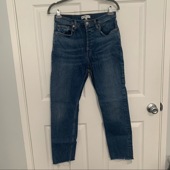 RE/DONE Straight Leg High Rise Jeans - Picture 1 of 6